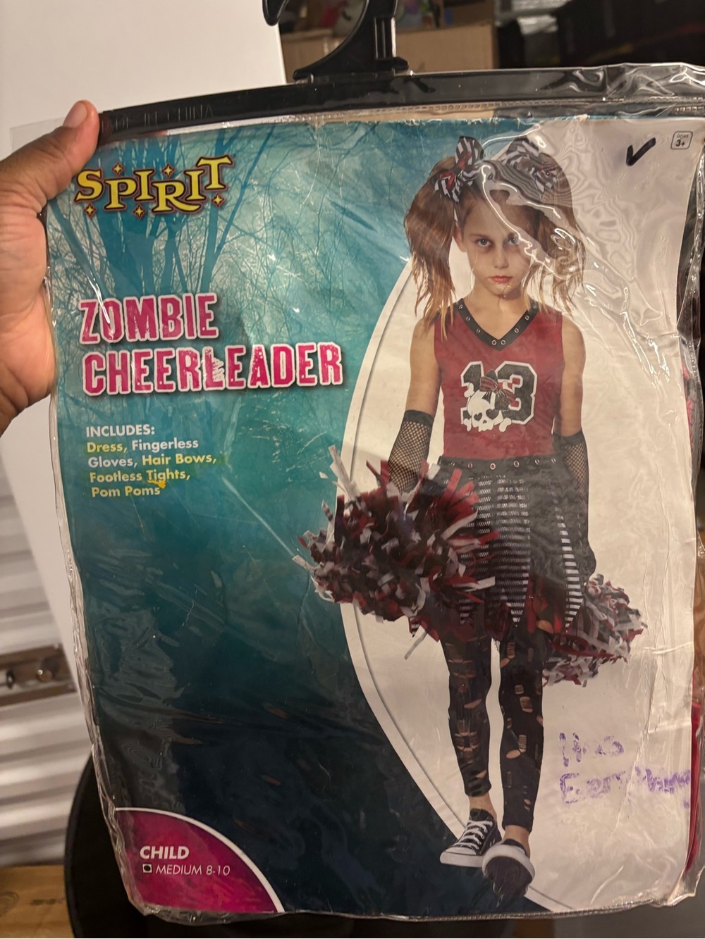 Spirit Halloween Kids Zombie Cheerleader Costume Girls Medium 8-10